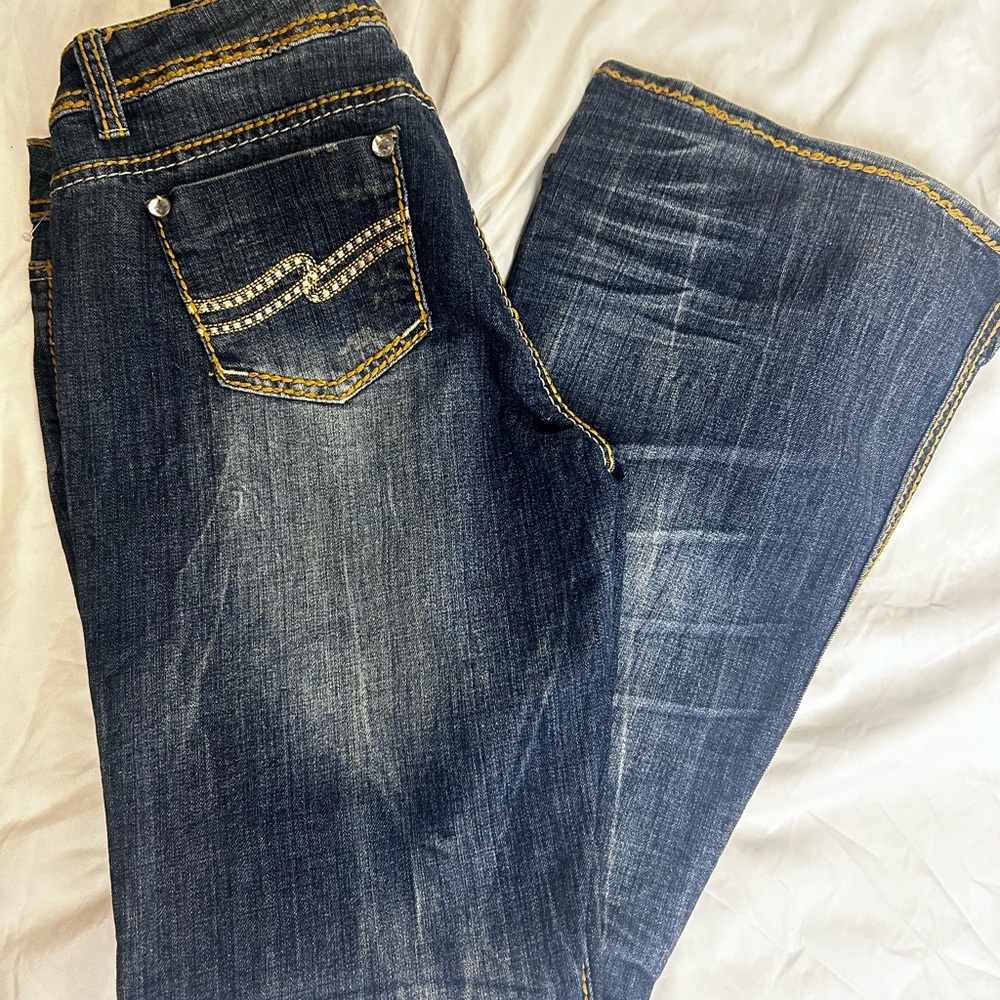 Almost Famous Blue Flare Wide Leg Jeans